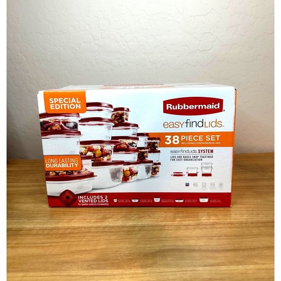 Rubbermaid 38 piece Easy Find Lids 2 Vented Red - Picture 1 of 8